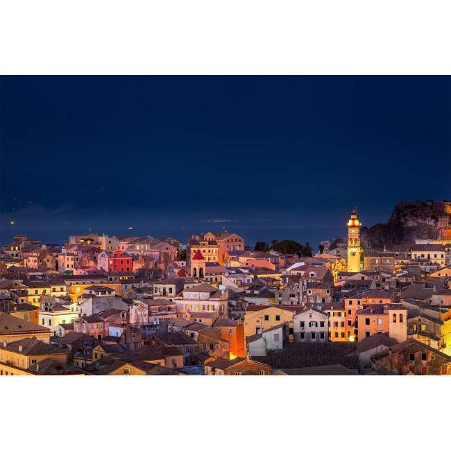 Wallpaper  Corfu night panorama