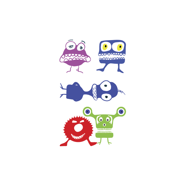 Kids wall stickers Mini collection, Little Monsters 1