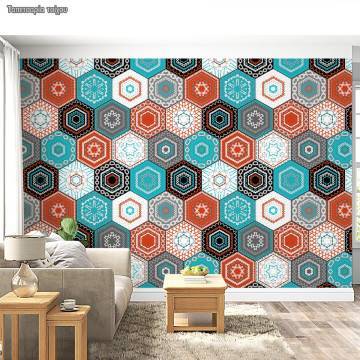 Wallpaper Hexagon pattern, pattern 2