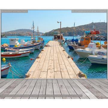 Wallpaper Syros fishing boats