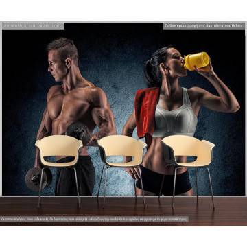 Wallpaper Athletic man and woman