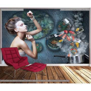 Ταπετσαρία τοίχου Kitchen magic