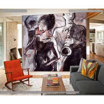 Wallpaper Jazz band with dancer