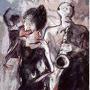 Jazz band with dancer, φωτογραφική ταπετσαρία
