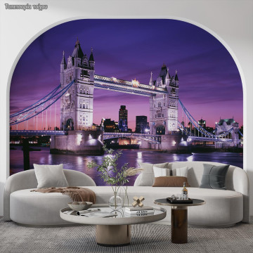 Wallpaper  London bridge in mauve