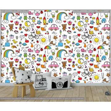 Wallpaper Kids doodle, pattern