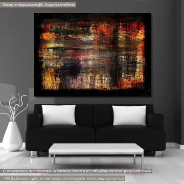 Canvas print Abstract red, yellow, black