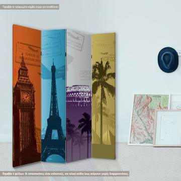 Room divider Travel the world