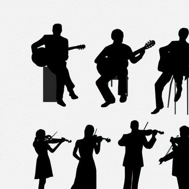 Room divider Music vector silhouettes