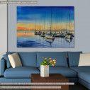 Canvas print Yacht harbor at night