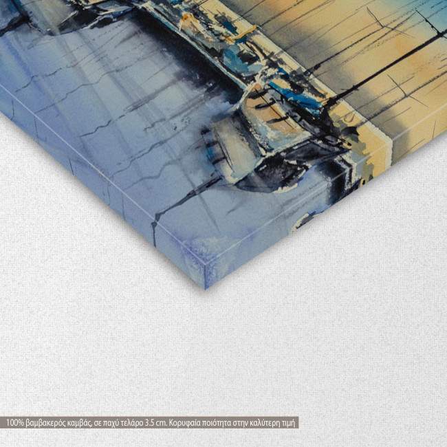 Canvas print Yacht harbor at night, detail