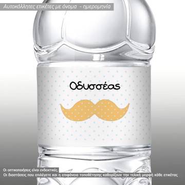 Sticker label Moustache simple