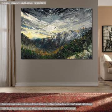 Canvas print  Winter mountain storm