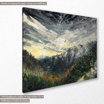 Πίνακας σε καμβά Καταιγίδα στα βουνά, Winter mountain storm 2
