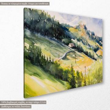 Canvas print  Cottage house on a summer hill 2