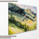 Canvas print  Cottage house on a summer hill, side
