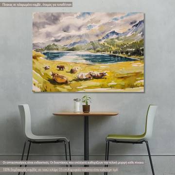 Πίνακας σε καμβά Άλπεις, Idyllic alpine landscape