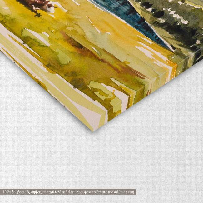 Idyllic alpine landscape, πίνακας σε καμβά, λεπτομέρεια