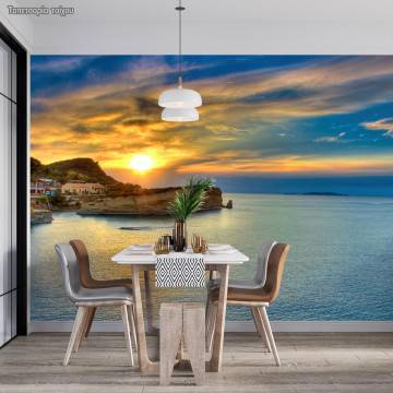 Ταπετσαρία τοίχου Ηλιοβασίλεμα στο νησί 2