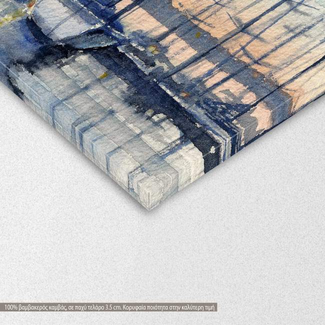 Canvas print Sailing boats in bay, detail