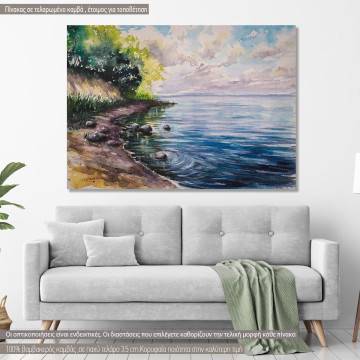 Canvas print Stone beach under the cliff
