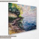 Canvas print Stone beach under the cliff, side