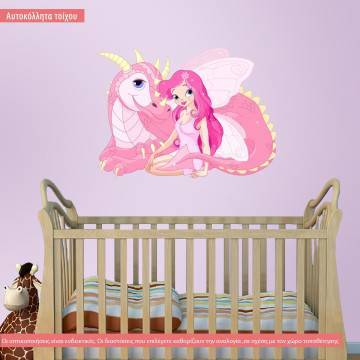 Kids wall stickers Fairy and dragon