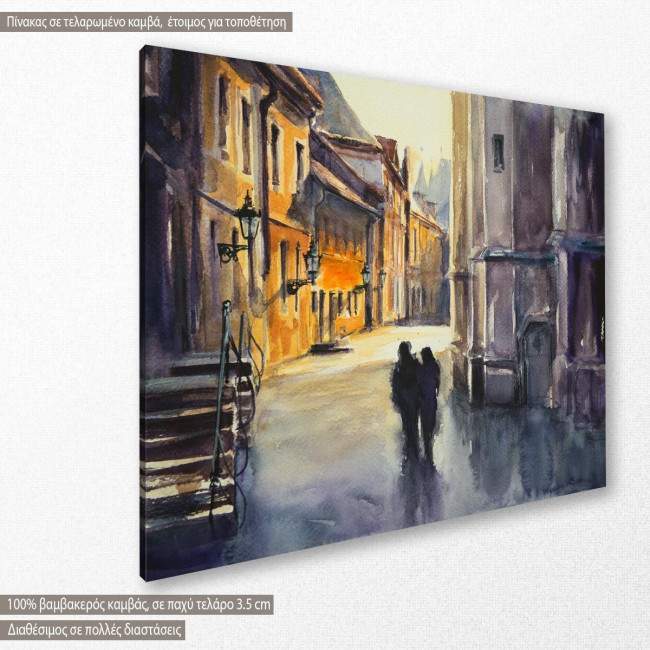 People walking in city, πίνακας σε καμβά, κοντινό