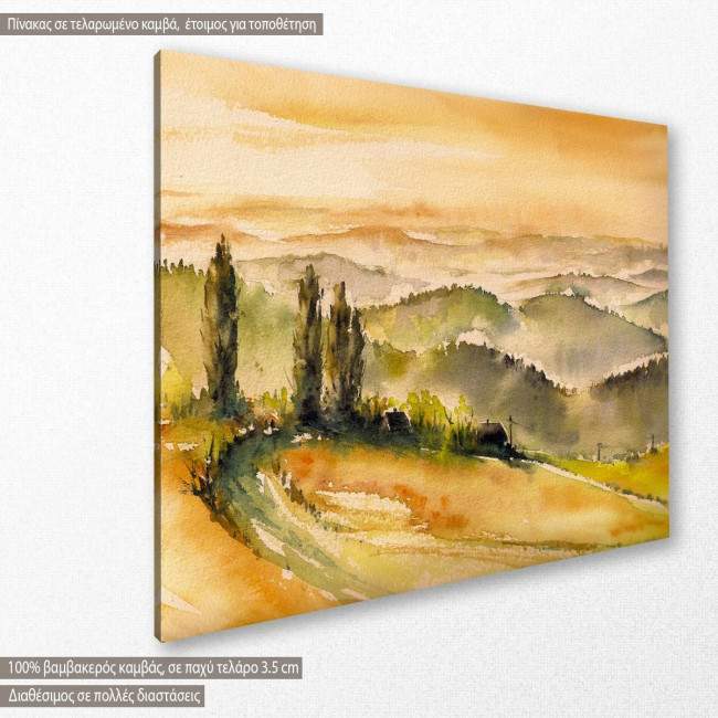 Canvas print  Vineyards at sunset, side