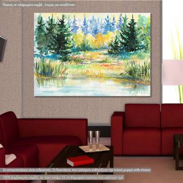 Canvas print Forest lake