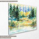 Canvas print Forest lake, side