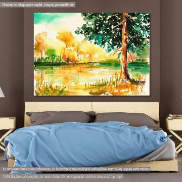 Canvas print Lonely tree in meadow