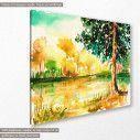 Canvas print Lonely tree in meadow, side