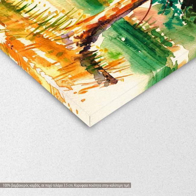 Canvas print Lonely tree in meadow, detail