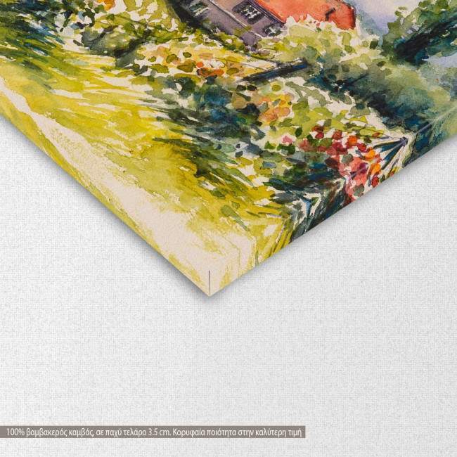 Canvas print  Summer vineyards and rose bushes, detail