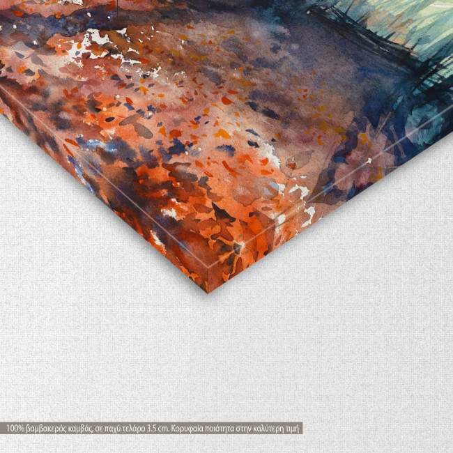 Canvas print  Nature background with autumn forest, detail