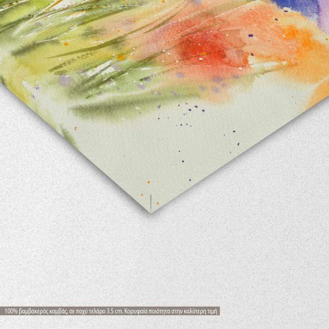 Canvas print Poppy flowers on summer meadow, detail