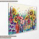 Canvas print Summer flowers in garden, side