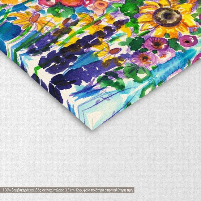 Canvas print Summer flowers in garden, detail