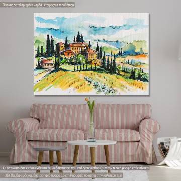Πίνακας σε καμβά τοπίο, Tuscany landscape