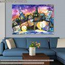 Canvas print Small town at night