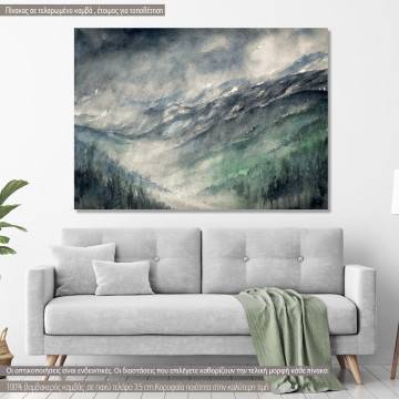 Canvas print Rain in mountains