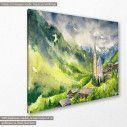 Canvas print  Village at the foot of the Alps, side