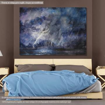 Πίνακας σε καμβά Καταιγίδα, Stormy night sky