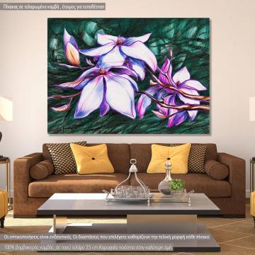 Πίνακας σε καμβά μανόλιες, Magnolia colored