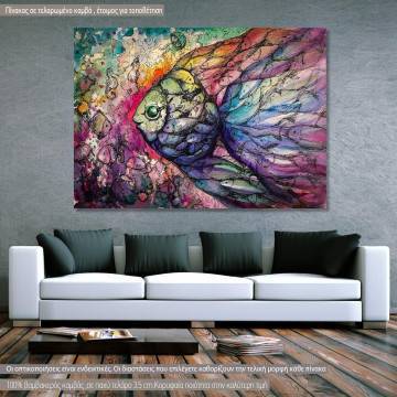 Canvas print  Fish watercolors Framed canvas View 1 2