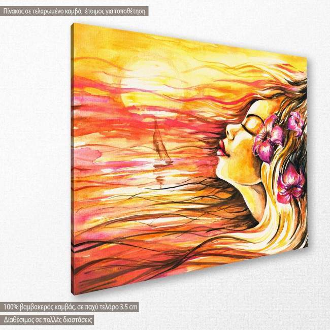 Canvas print Summer girl, side