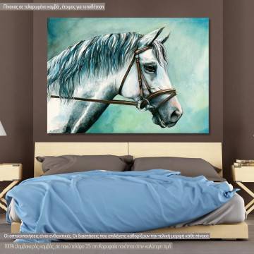 Canvas print Gray horse watercolor