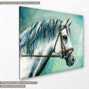 Canvas print Gray horse watercolor, side