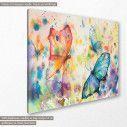 Canvas print  Colorful flying butterflies, side